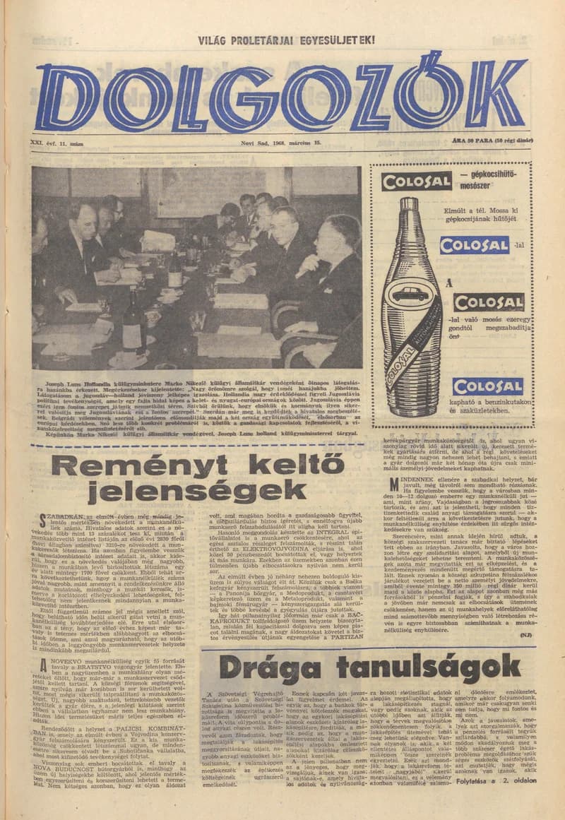 Dolgozók, 22. évf. 1968. március 15. 11. sz.