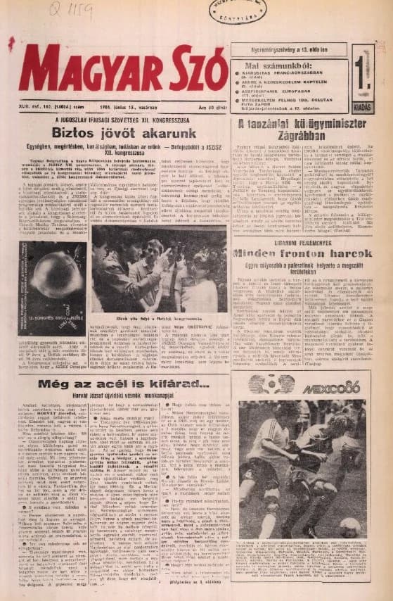 Magyar Szó, 43. évf. 1986. június 15. 162. sz. 1–32. oldal