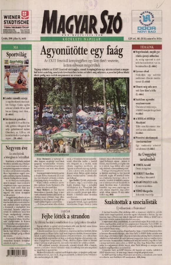 Magyar Szó, 65. évf. 2008. július 14. 160. sz. 1–16. oldal