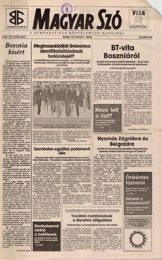 Magyar Szó, 50. évf. 1993. április 21. 107. sz. 1–12. oldal