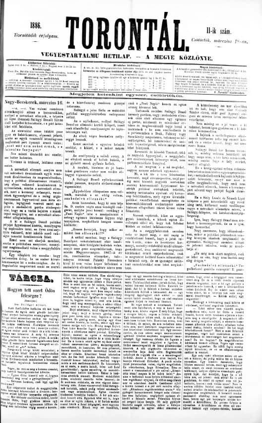 Torontál, 15. évf. 1886. március 18. 11. sz.