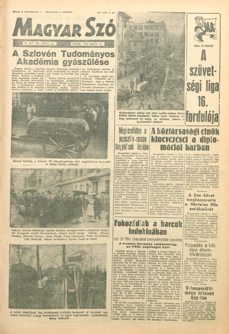 Magyar Szó, 10. évf. 1953. április 17. 106. sz. 1–8. oldal