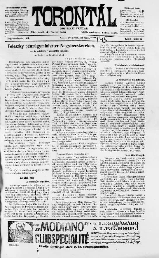 Torontál, 43. évf. 1914. június 2. 123. sz.