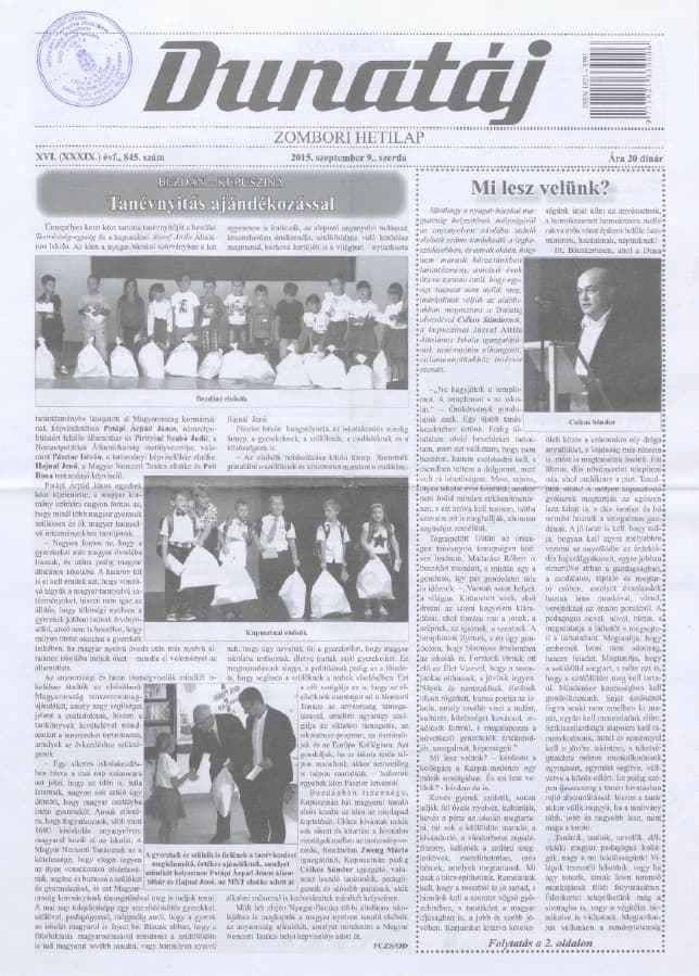 Dunatáj, 17. évf. 2015. szeptember 9. 845. sz.