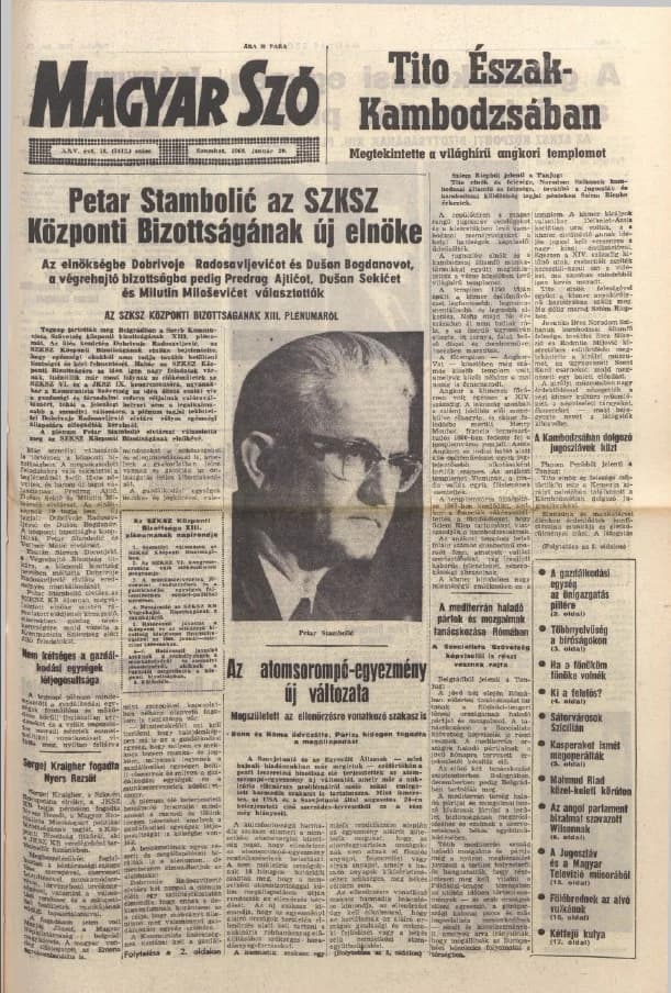 Magyar Szó, 25. évf. 1968. január 20. 18. sz. 1–20. oldal
