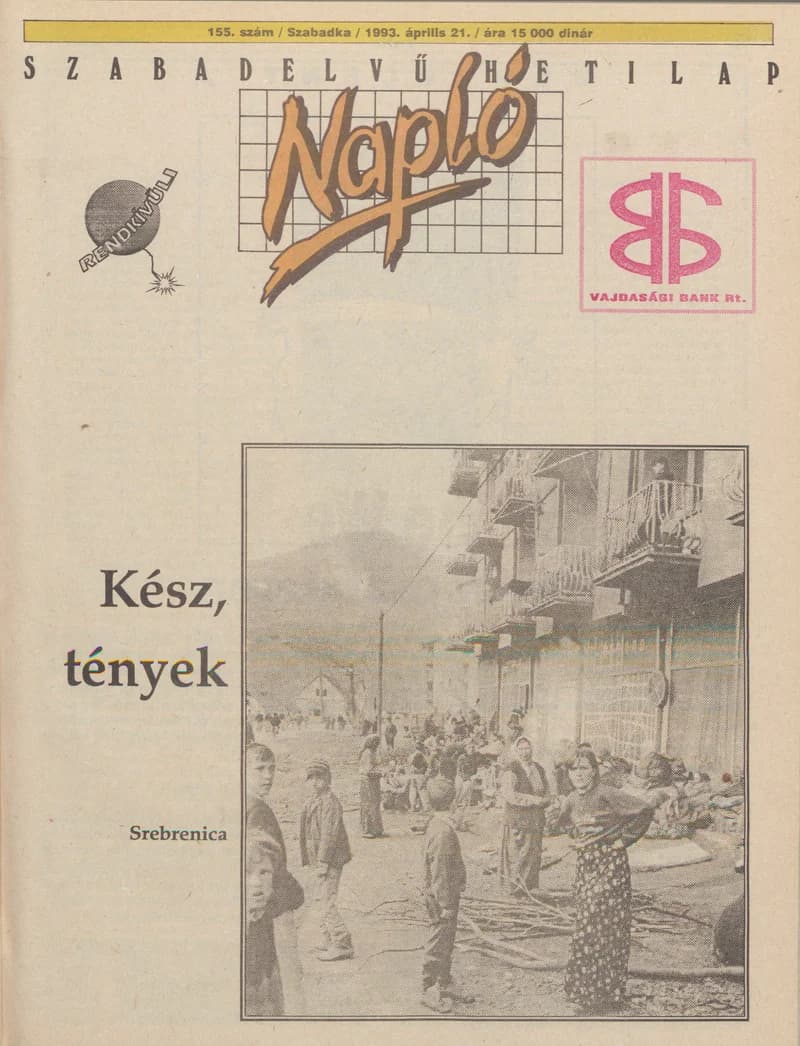 Napló - Szabadelvű hetilap, 4. évf. 1993. április 21. 155. sz.