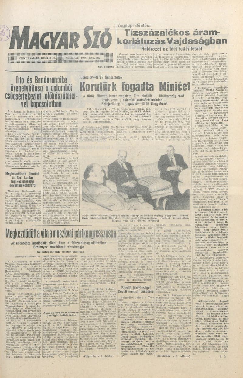 Magyar Szó, 33. évf. 1976. február 26. 55. sz. 1–20. oldal