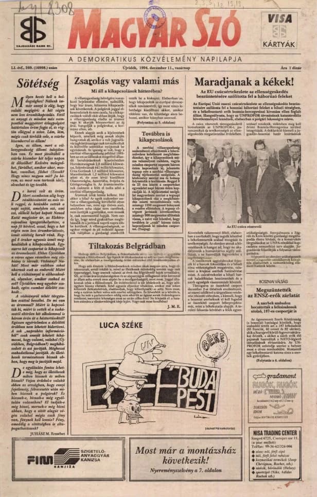 Magyar Szó, 51. évf. 1994. december 11. 269. sz.