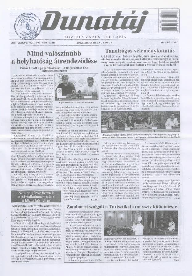 Dunatáj, 14. évf. 2012. augusztus 8. 696–699. sz.