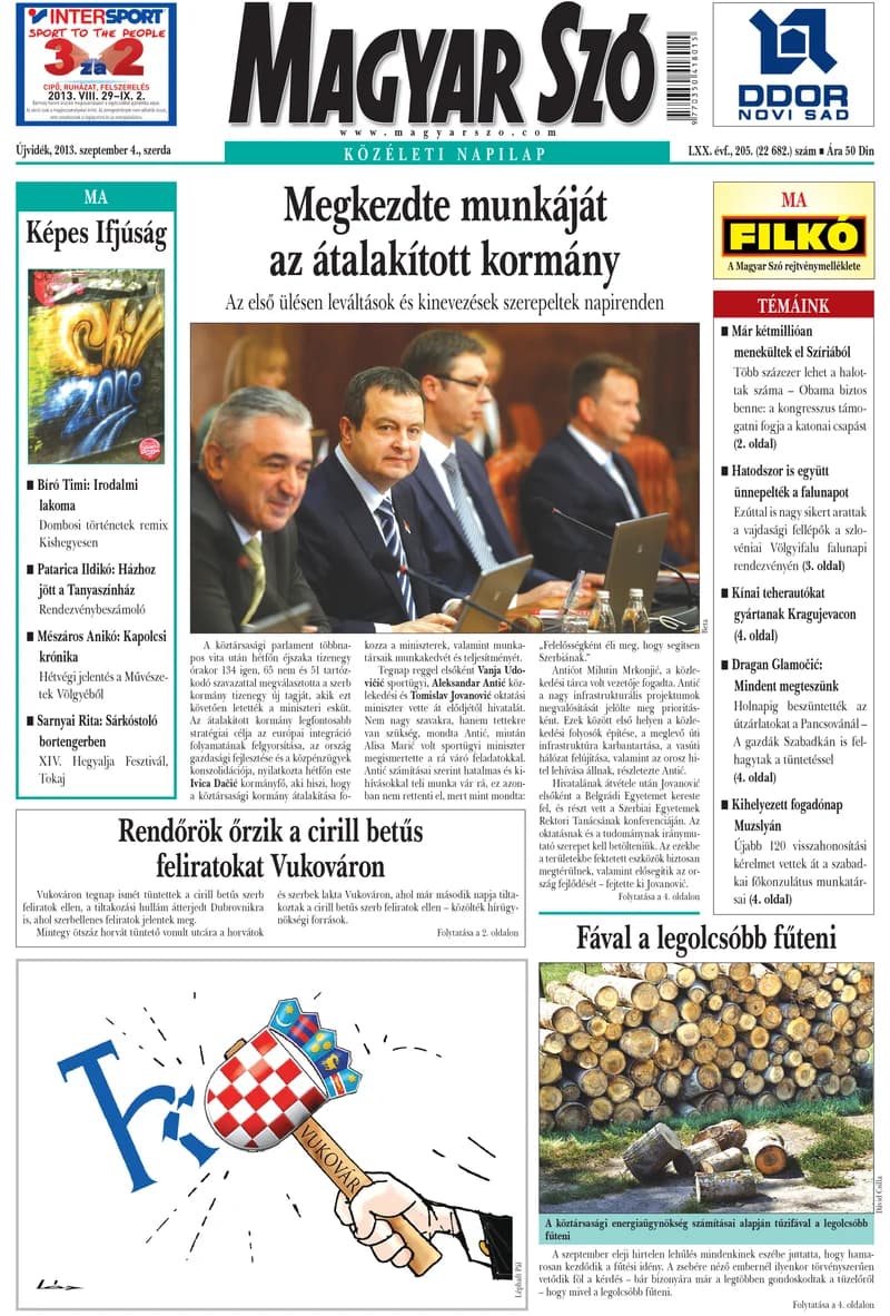 Magyar Szó, 70. évf. 2013. szeptember 4. 205. sz. 1–20. oldal