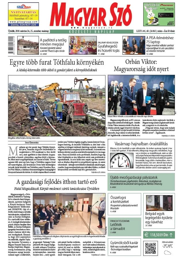 Magyar Szó, 75. évf. 2018. március 24. – 25. 68. sz. 1–52. oldal