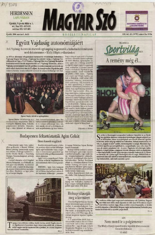 Magyar Szó, 61. évf. 2004. március 1. 49. sz. 1–16. oldal