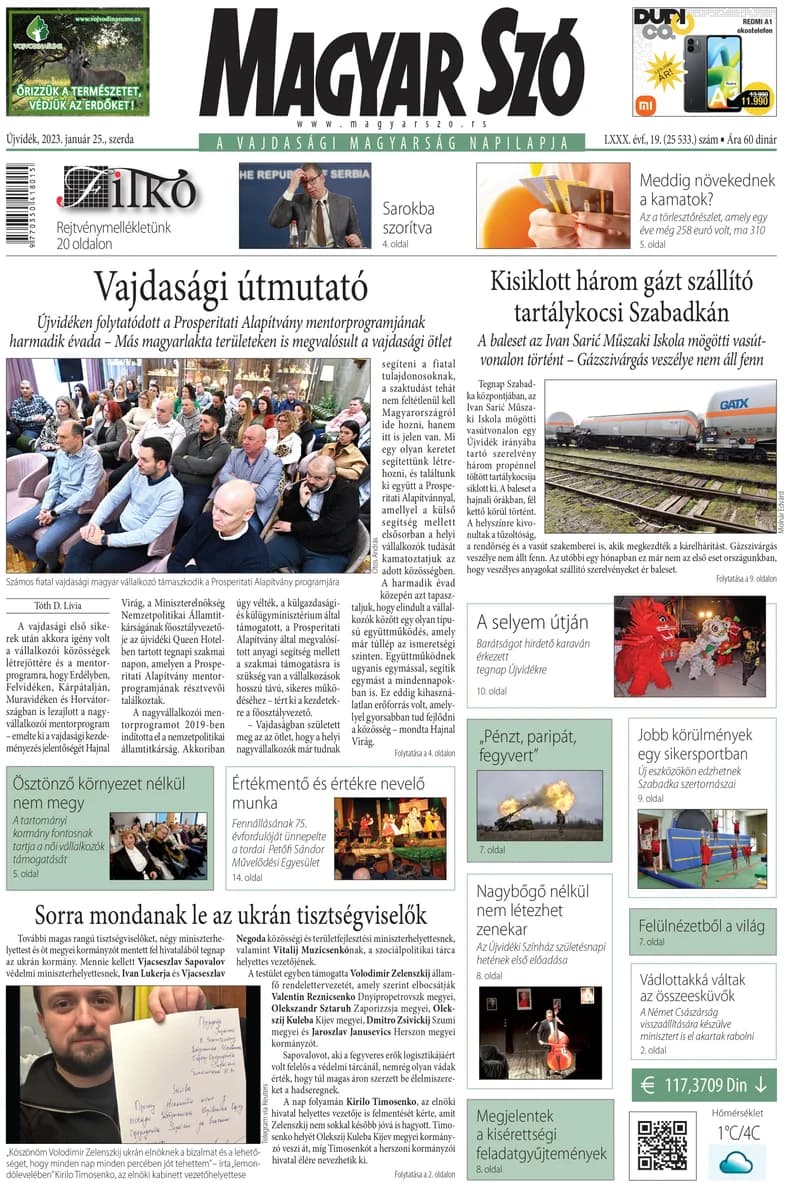 Magyar Szó, 80. évf. 2023. január 25. 19. sz. 1–16. oldal