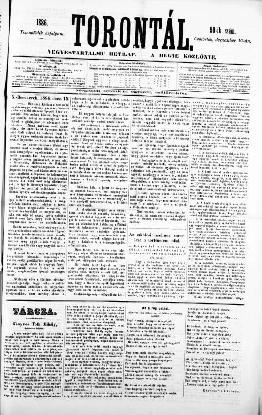 Torontál, 15. évf. 1886. december 16. 50. sz.