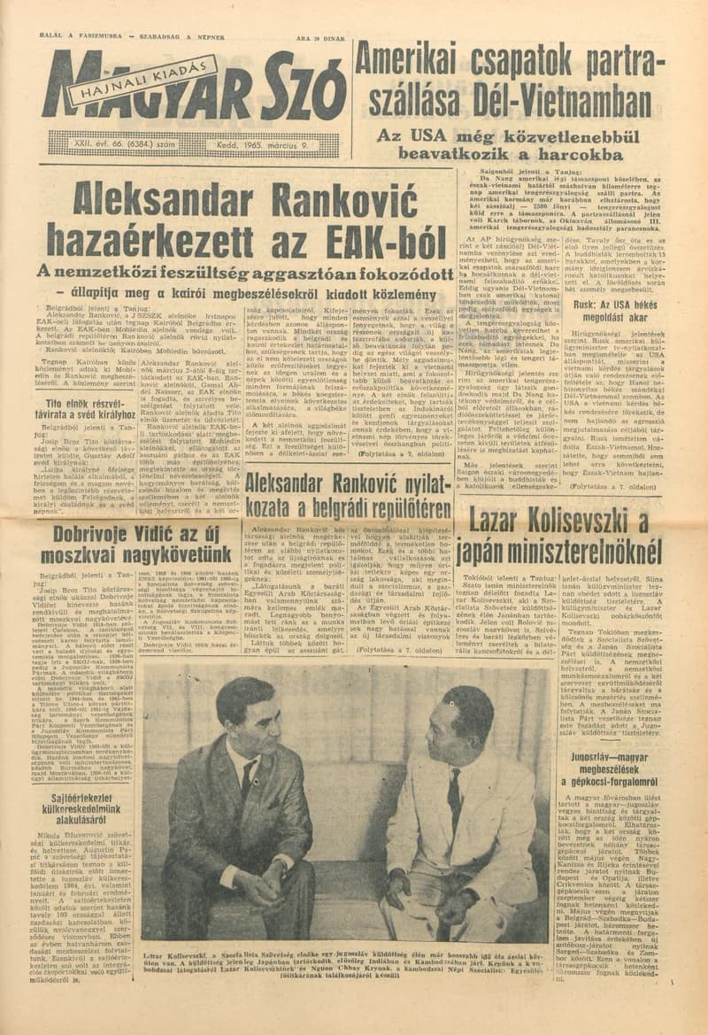 Magyar Szó, 22. évf. 1965. március 9. 66. sz. 1–16. oldal