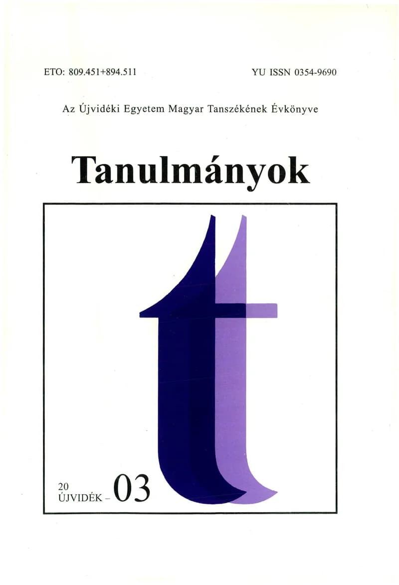 Tanulmányok, 33. évf. 2003. 36. sz. 1–197. oldal