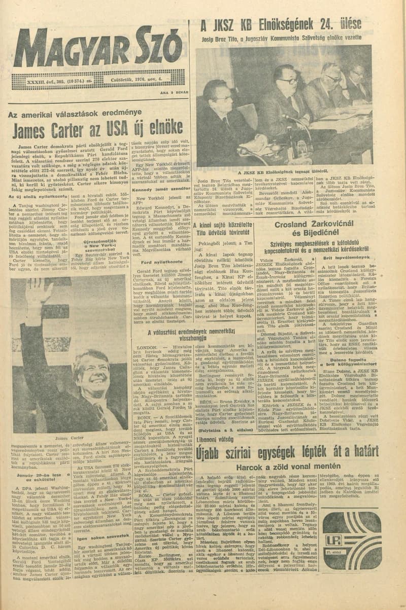 Magyar Szó, 33. évf. 1976. november 4. 305. sz. 1–20. oldal