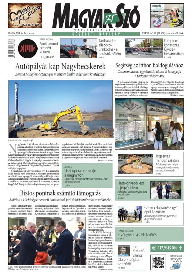 Magyar Szó, 76. évf. 2019. április 3. 76. sz. 1–16. oldal