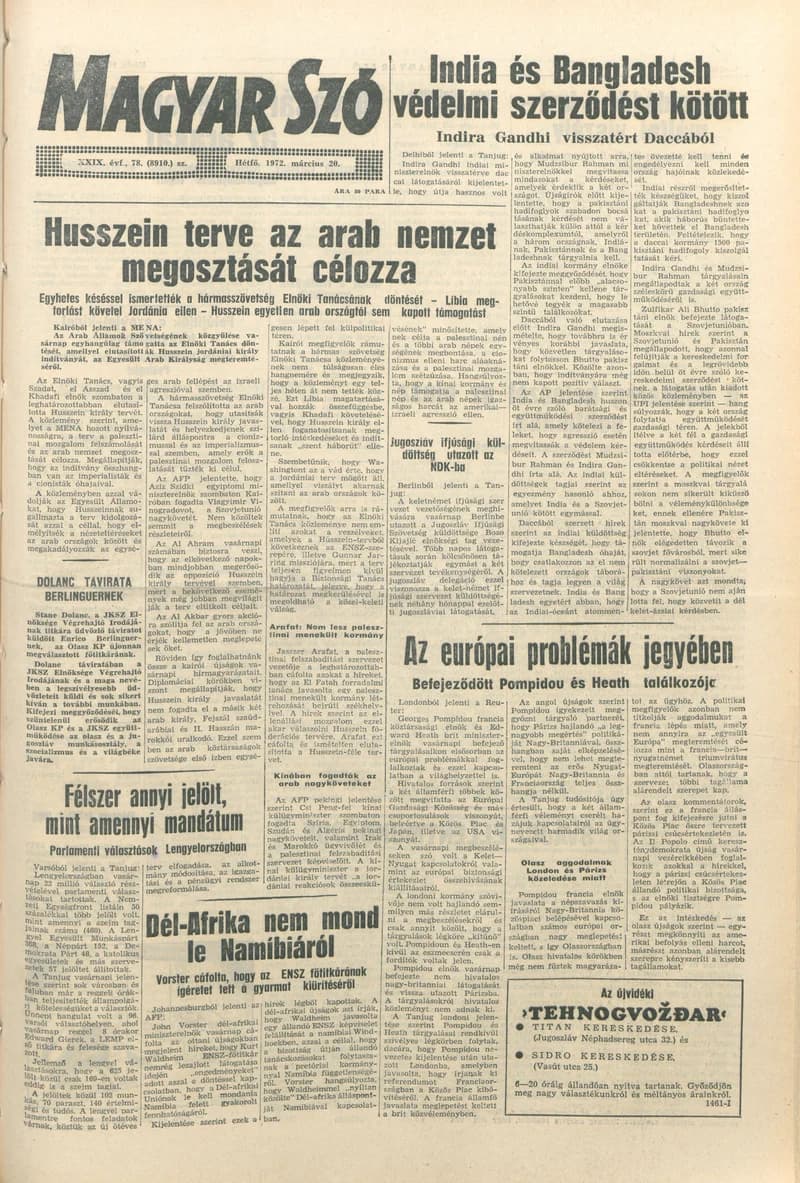 Magyar Szó, 29. évf. 1972. március 20. 78. sz. 1–10. oldal