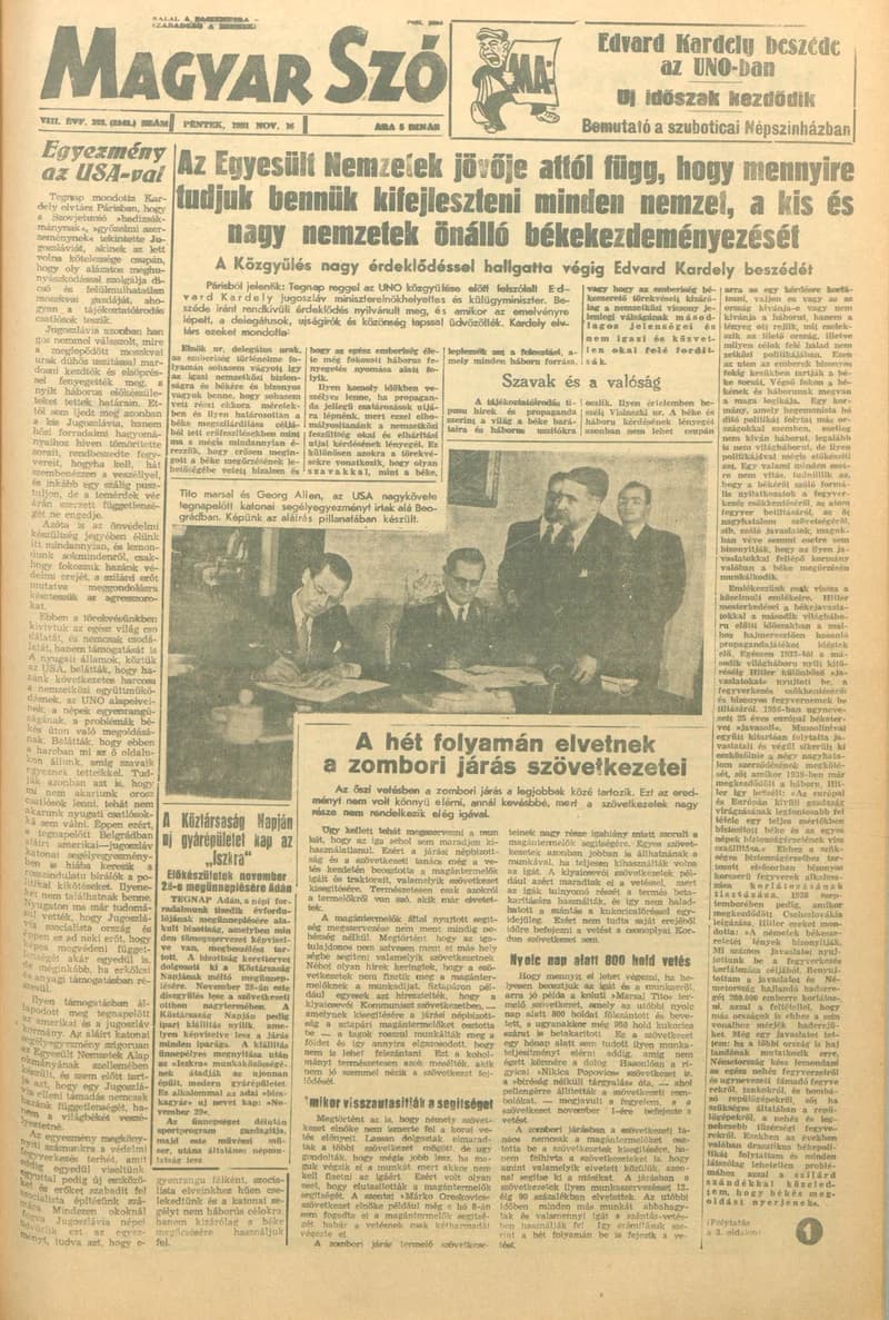Magyar Szó, 8. évf. 1951. november 16. 272. sz. 1–6. oldal