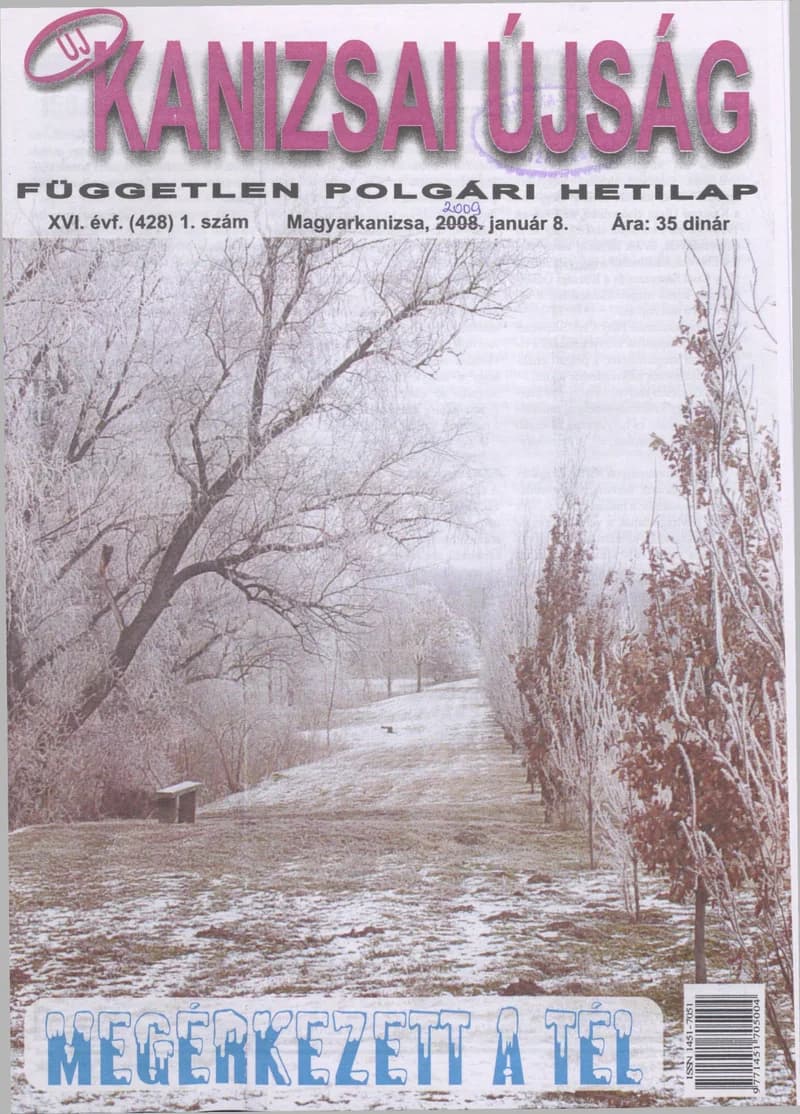 Új Kanizsai Újság, 16. évf. 2009. január 8. 1. sz.