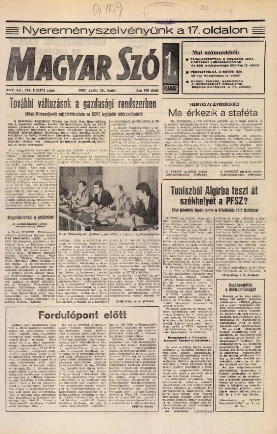 Magyar Szó, 44. évf. 1987. április 28. 116. sz. 1–20. oldal