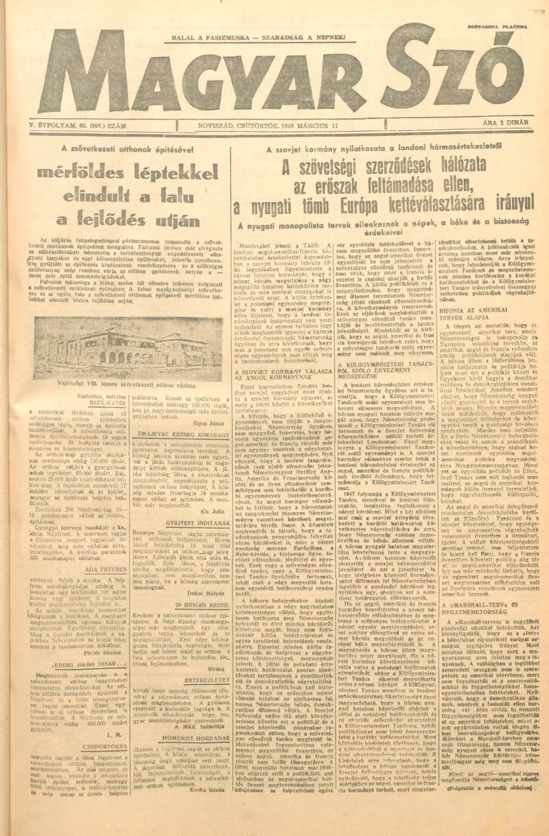 Magyar Szó, 5. évf. 1948. március 11. 60. sz. 1–8. oldal