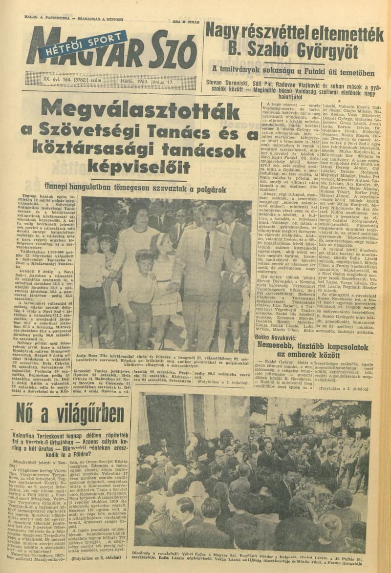 Magyar Szó, 20. évf. 1963. június 17. 164. sz. 1–16. oldal