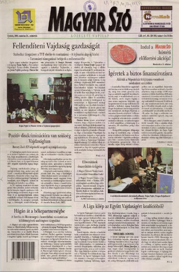Magyar Szó, 62. évf. 2005. március 24. 69. sz. 1–20. oldal