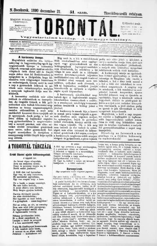 Torontál, 19. évf. 1890. december 21. 51. sz.