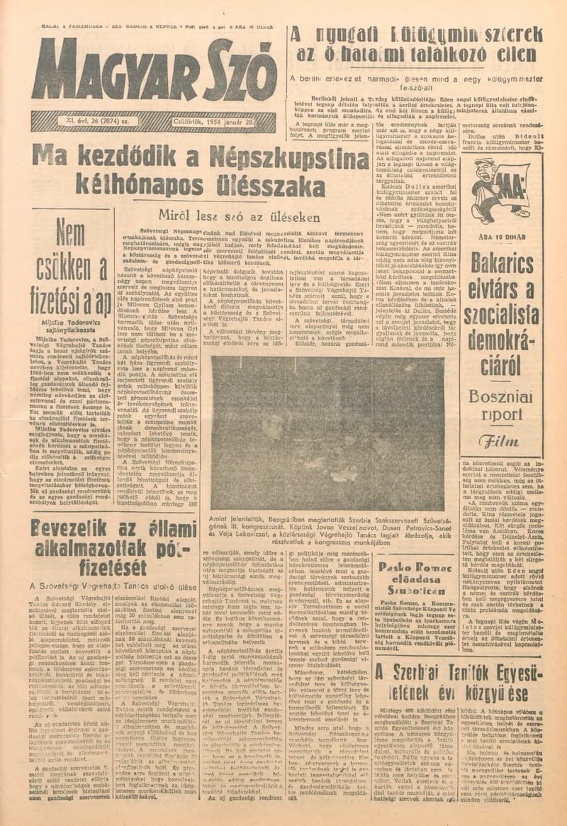 Magyar Szó, 11. évf. 1954. január 28. 26. sz. 1–12. oldal