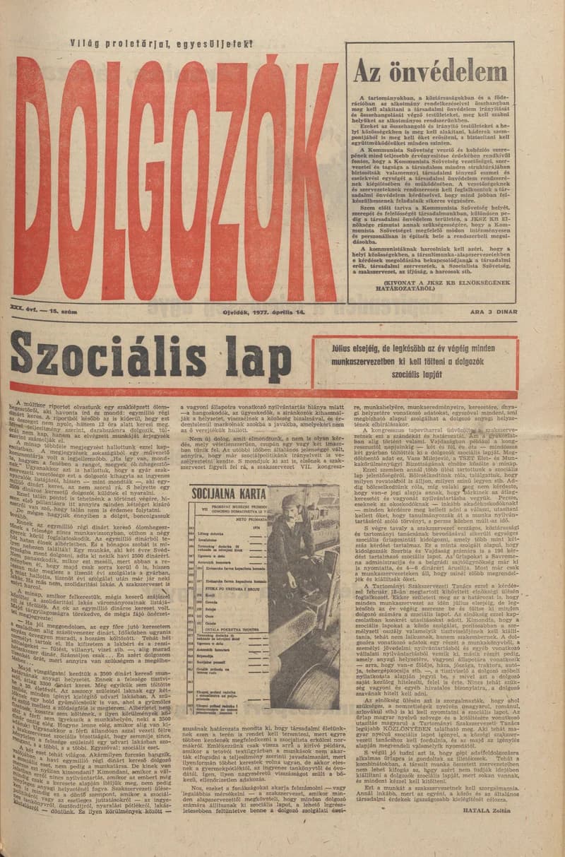 Dolgozók, 31. évf. 1977. április 14. 15. sz.