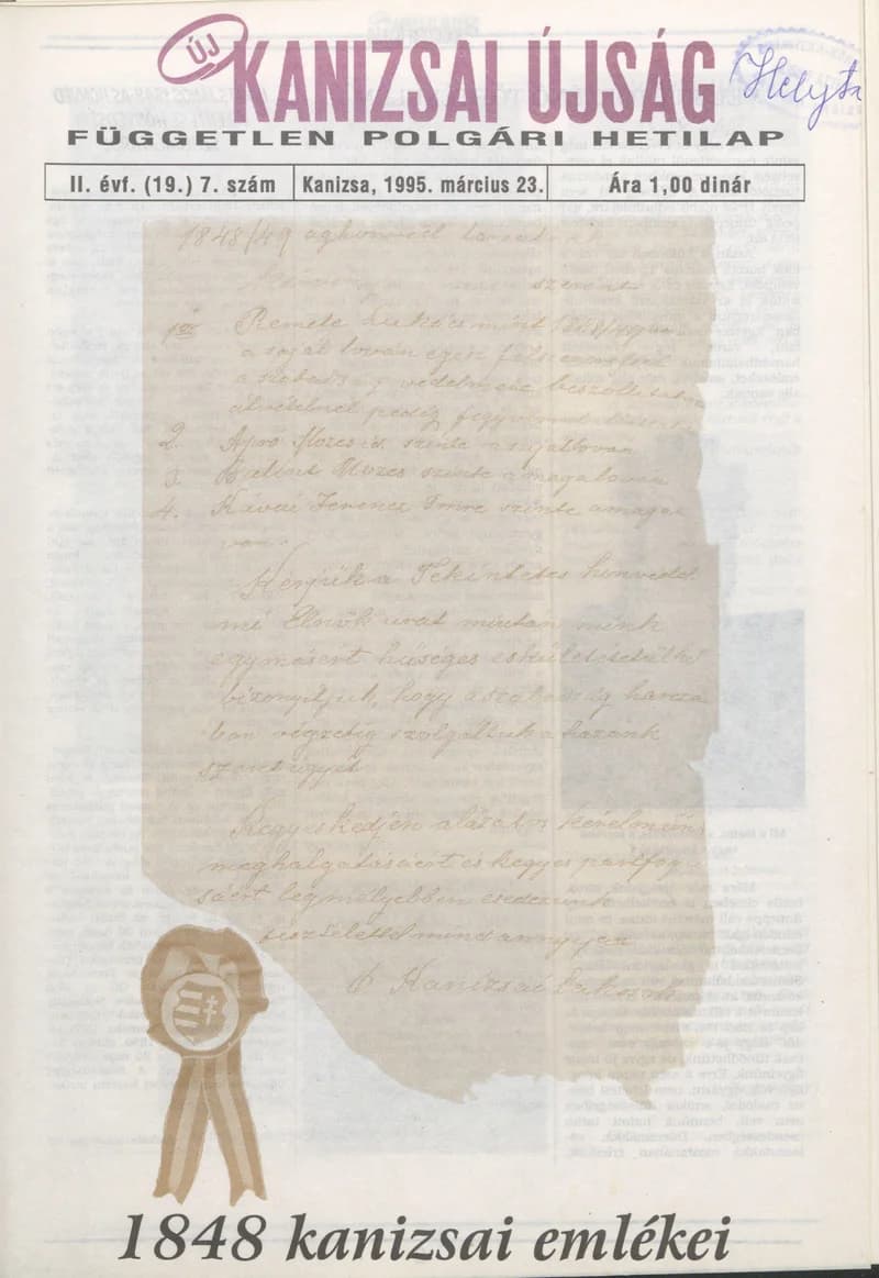Új Kanizsai Újság, 2. évf. 1995. március 23. 7. sz.