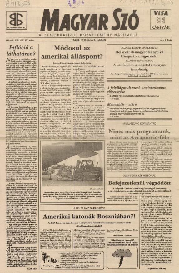 Magyar Szó, 52. évf. 1995. június 1. 125. sz. 1–16. oldal