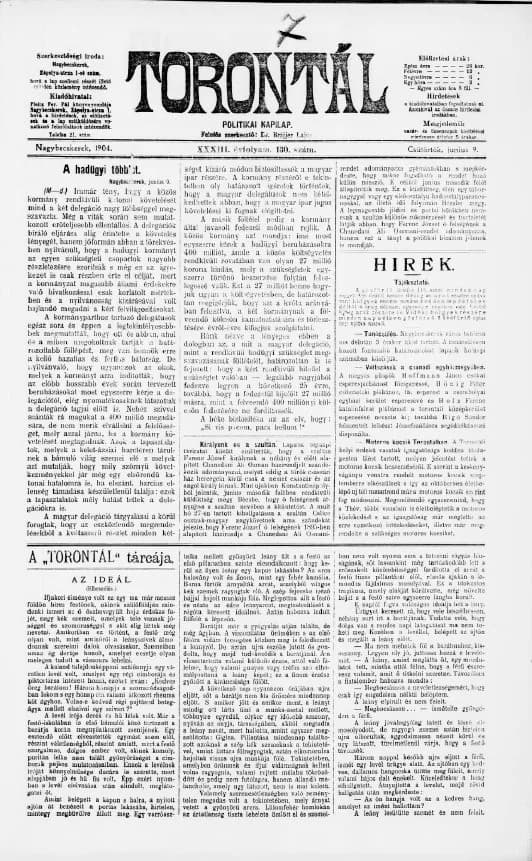 Torontál, 33. évf. 1904. június 9. 130. sz.