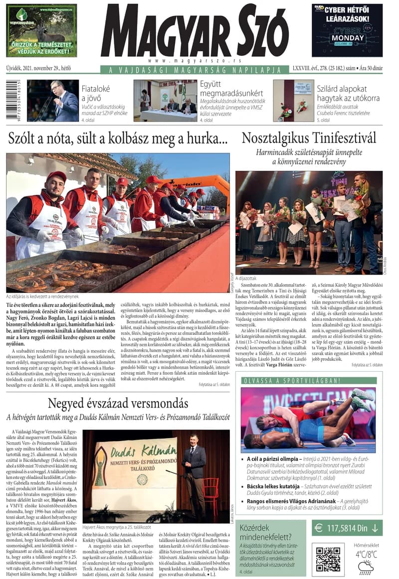 Magyar Szó, 78. évf. 2021. november 29. 278. sz. 1–20. oldal