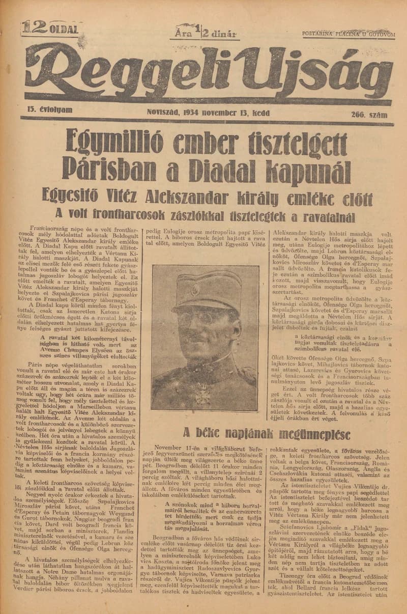 Reggeli Újság, 15. évf. 1934. november 13. 266. sz.