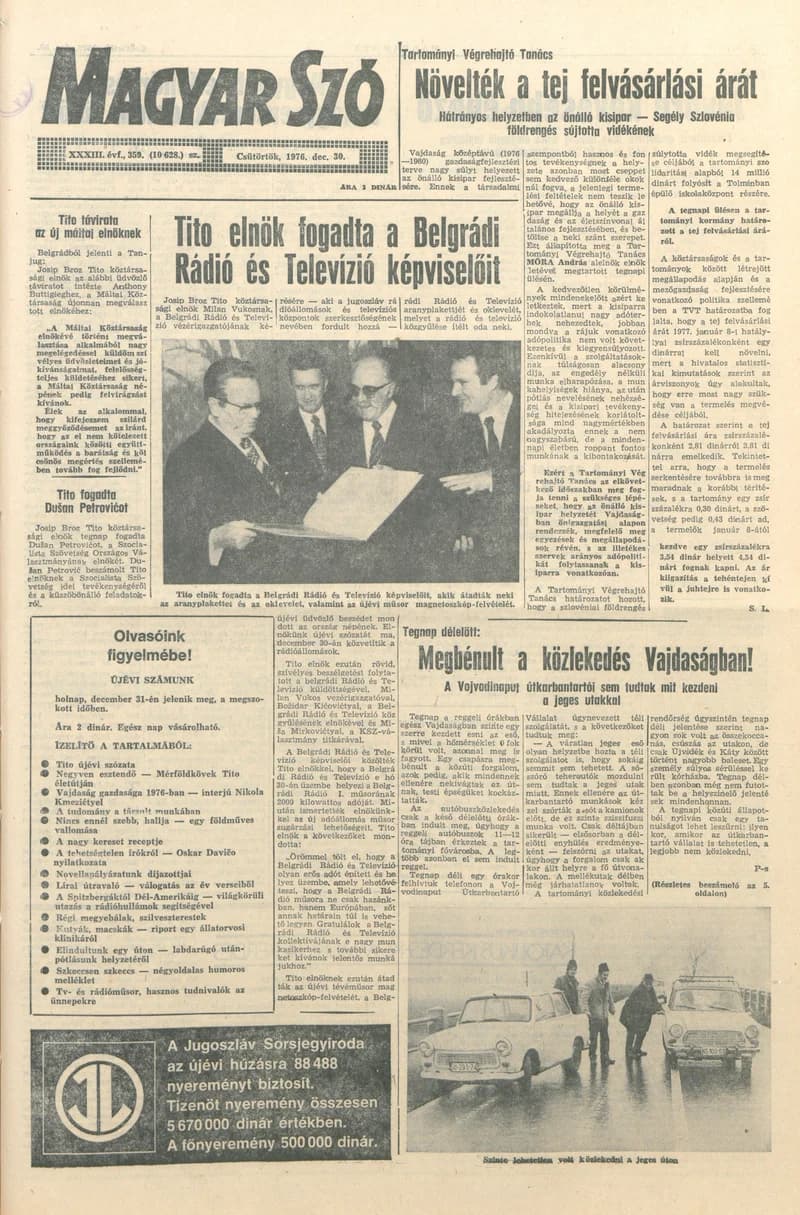Magyar Szó, 33. évf. 1976. december 30. 359. sz. 1–20. oldal