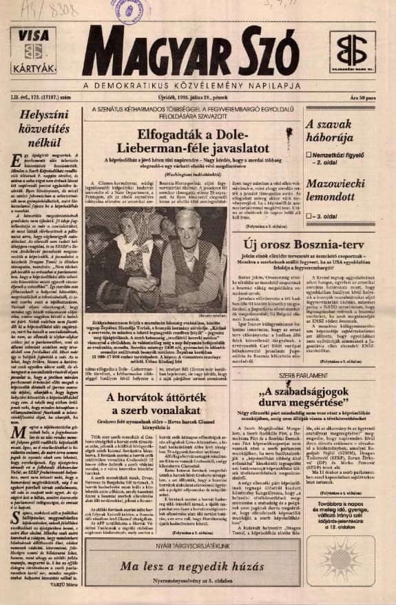 Magyar Szó, 52. évf. 1995. július 28. 173. sz. 1–16. oldal