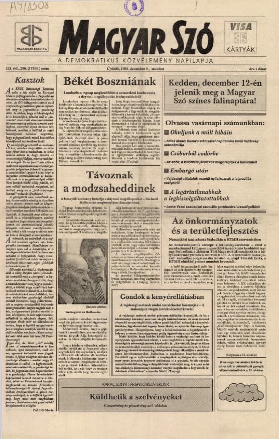 Magyar Szó, 52. évf. 1995. december 9. 286. sz. 1–16. oldal