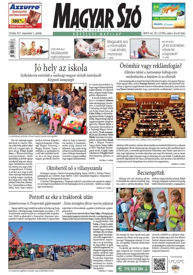 Magyar Szó, 74. évf. 2017. szeptember 1. 203. sz. 1–16. oldal