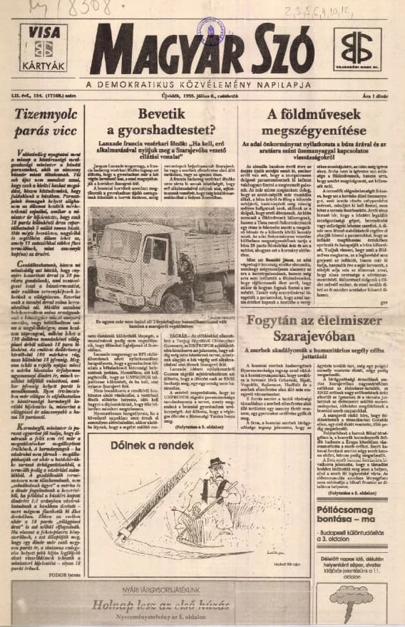 Magyar Szó, 52. évf. 1995. július 6. 154. sz. 1–16. oldal