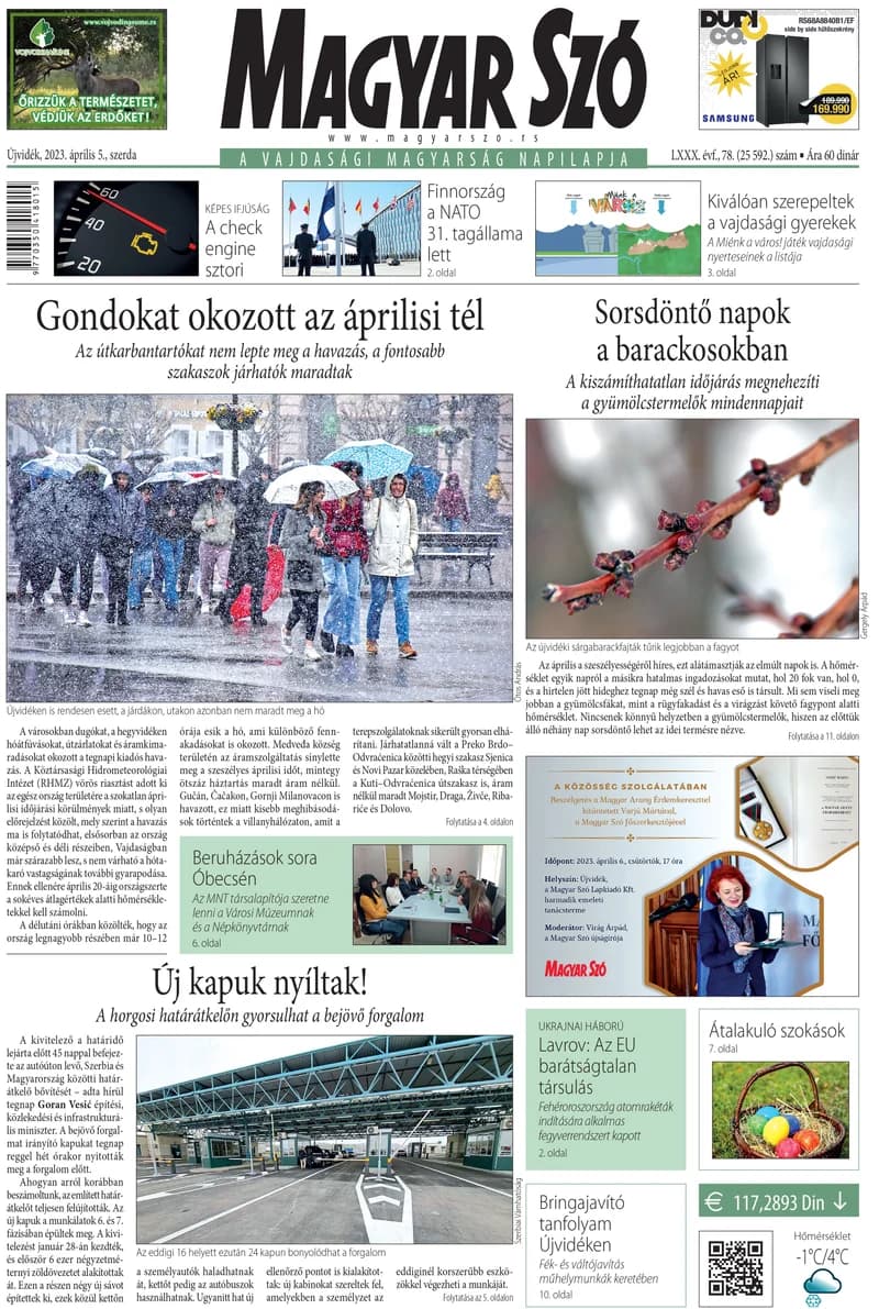 Magyar Szó, 80. évf. 2023. április 5. 78. sz. 1–16. oldal