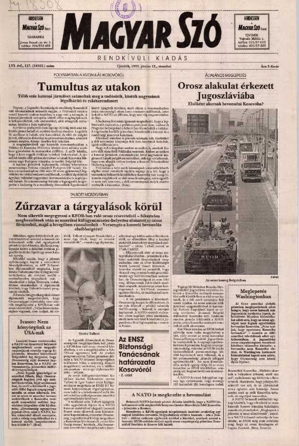 Magyar Szó, 56. évf. 1999. június 12. 127. sz. 1–8. oldal