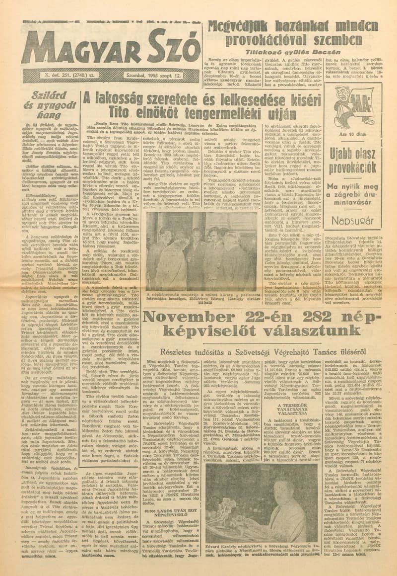 Magyar Szó, 10. évf. 1953. szeptember 12. 251. sz. 1–8. oldal