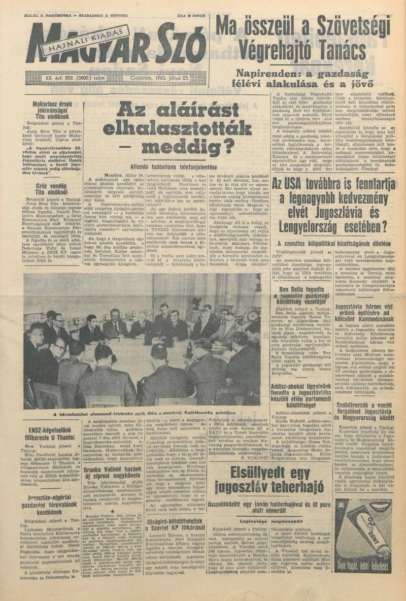 Magyar Szó, 20. évf. 1963. július 25. 202. sz. 1–14. oldal