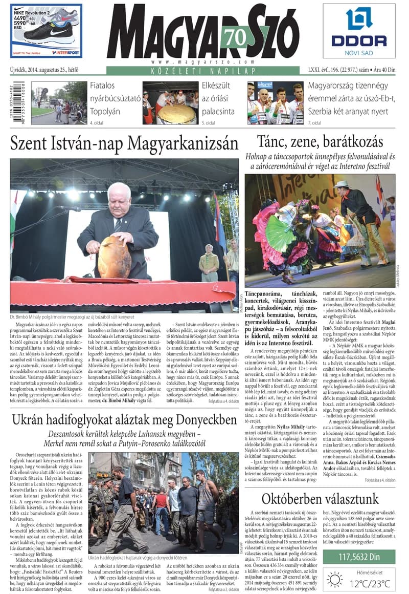 Magyar Szó, 71. évf. 2014. augusztus 25. 196. sz. 1–20. oldal
