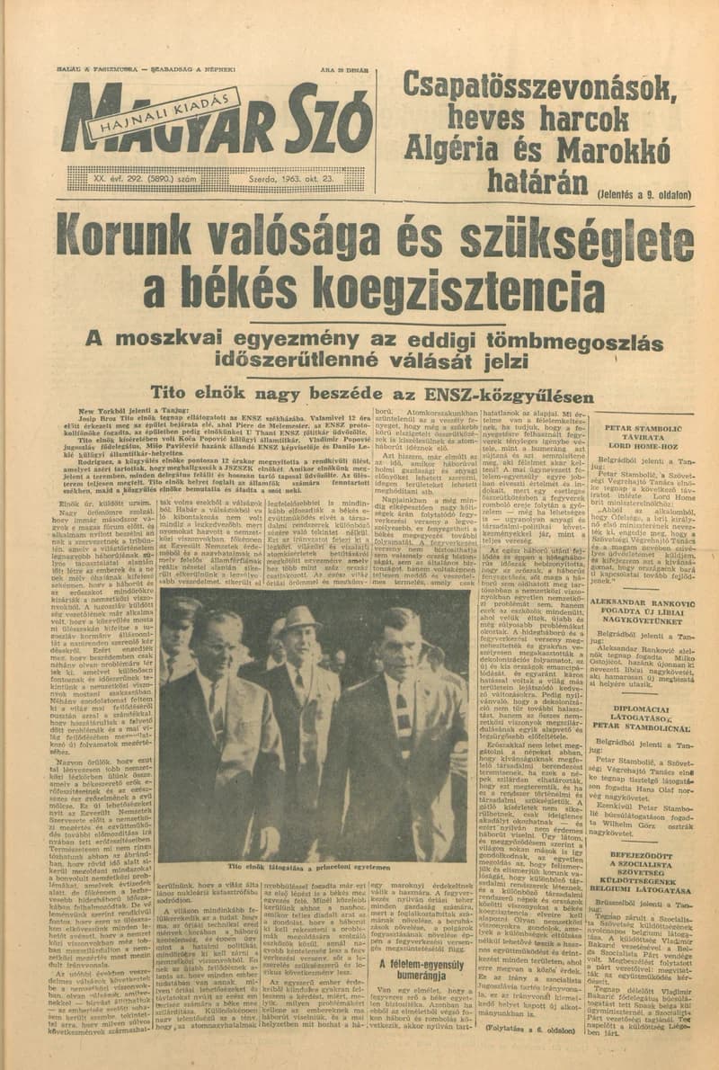 Magyar Szó, 20. évf. 1963. október 23. 292. sz. 1–16. oldal