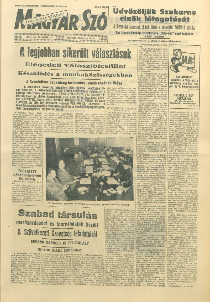 Magyar Szó, 17. évf. 1960. április 2. 78. sz. 1–22. oldal