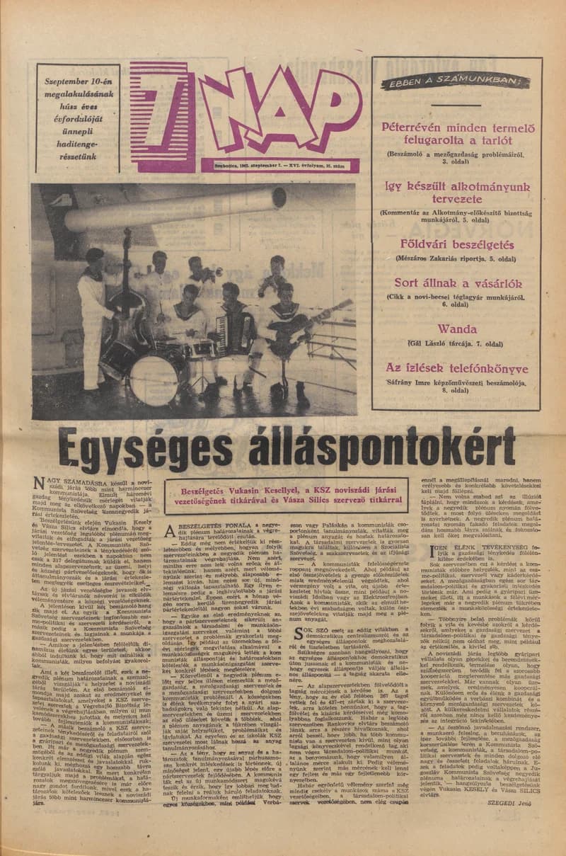 7 Nap, 17. évf. 1962. szeptember 7. 35. sz. 1–20. oldal